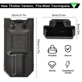 Tactical Tourniquet Holder System | Molle-Compatible 4-Piece Set with Universal Holster Mount | Adjustable Duty Belt Accessories for Professional-Grade Tourniquets (Fits 2-2.75" Belts)（Pack of 1）