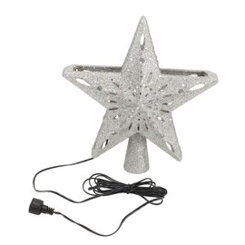 Christmas Tree Topper Lighted with Projector Christmas Star Tree Topper Built in LED Rotating Lights 3D Glitter Projector Decor EU Plug 220‑240V