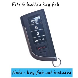 RUNZUIE 2Pcs Silicone Smart Remote Key Fob for 2022 2023 2024 Acura RDX MDX Integra A-spec w/Tech CVT Key Fob Cover 5 Buttons (Black)