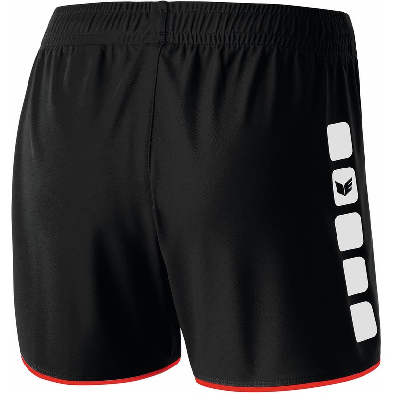 erima Damen Shorts 5-Cubes ohne Innenslip, Schwarz/Rot, 40, 615409