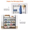 NewHome 5 Shelves Shoe Tree Rack Coat Hat Clothes Hook