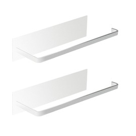 Magnetic Paper Towel Holder,White/Black Towel Bar Rack for Refrigerator BBQ Grills Griddles Toolbox RVs Tailgates,Heavy Duty Strong Magnet Backing,2 Pack (White)