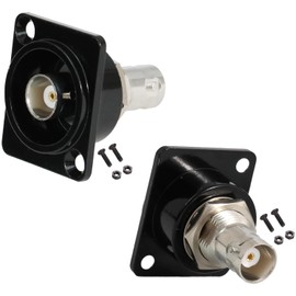 PENGLIN 2PCS BNC D Series Panel Mount Connector, BNC Female to Female Adapter Bulkhead Connector, D-BNC Pass-through Connector, Coaxial Extension Coupler for Custom Communication and Surveillance