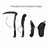 Folding Sickle, Two Section Foldable Scythe with Wooden Handle, Sheath,