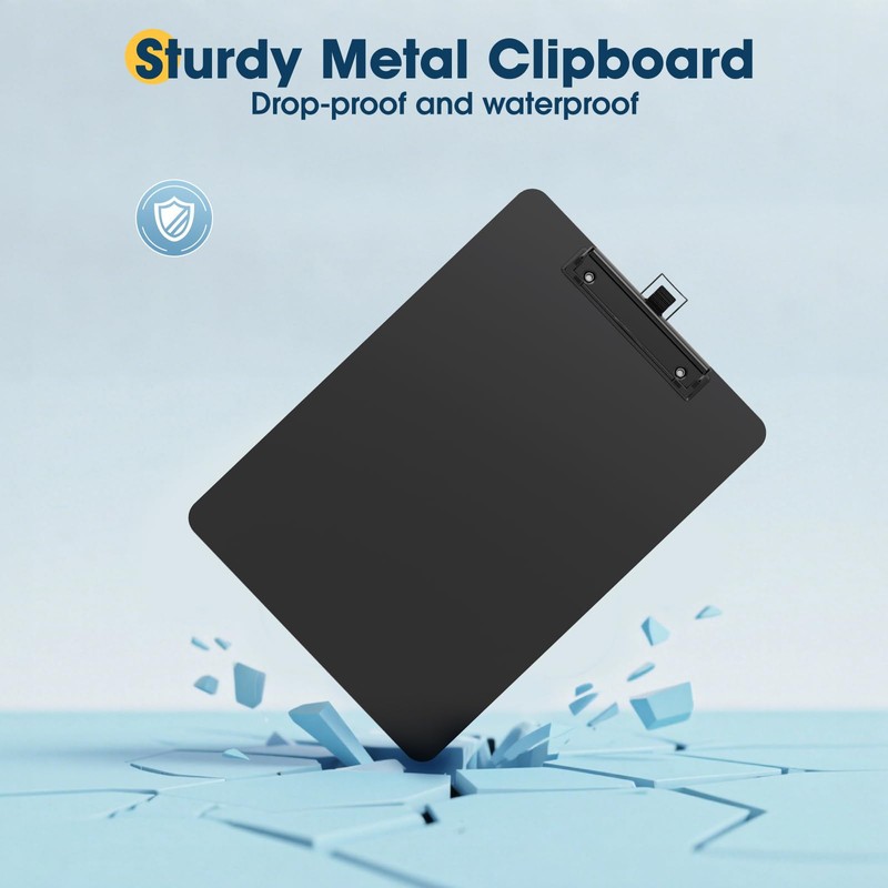 Juvealoe Aluminum Metal Clipboard with Pen Holoder, 8.5 x 11