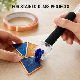 Dual Spring Roller Foil Crimper Burnisher Tool for Stained Glass