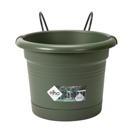 Elho Basics Potholder Allin1 Metal Flower Pot, Leaf Green, 27 cm, 6791491936000