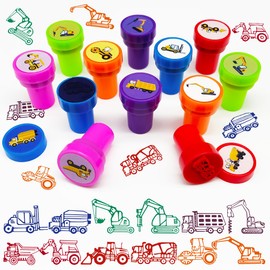 Stempel Kinder 12 Stück,Stempel Kinder Fahrzeuge,Stempelset Kinder,Kinderstempel,Stempel Kinder Bagger/Liebe/Ozean/Dinosaurier/Tiere,für Kindergeburtstag Gastgeschenke,Klassenzimmer Belohnungen