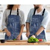 afidomu Kitchen Cooking Apron Denim Texture Patchwork Indigo Apron Home