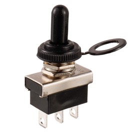 BOJACK KN3(D)-103 Toggle Switch SPDT ON-OFF-ON 3 Terminal pin 12 VDC 25 A with Waterproof Cap(Pack of 2 Pcs)