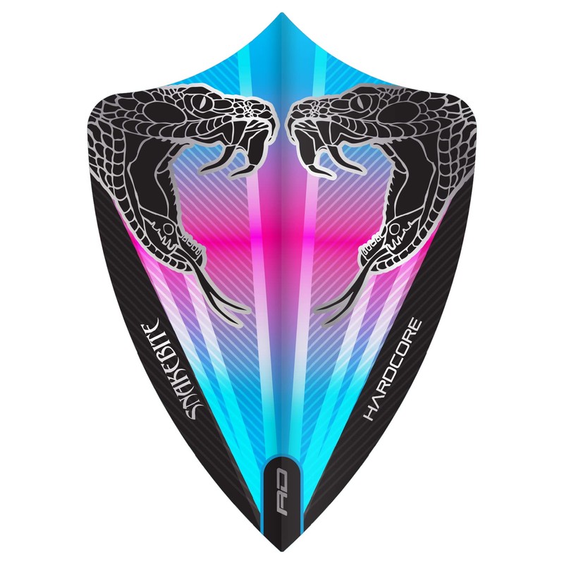 RED DRAGON Peter Wright Snakebite Hardcore Freestyle Dart Flights, Pink