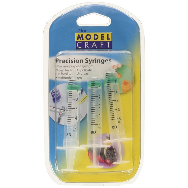 Modelcraft 5 ml Syringes, Pack of 3, White