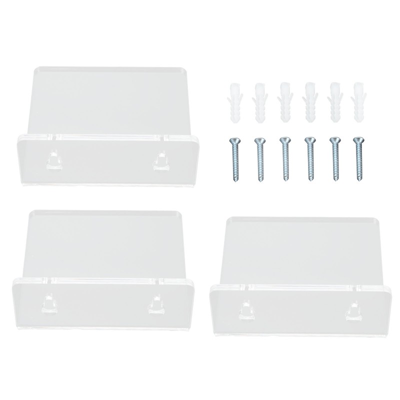 3PCS Clear Acrylic Display Rack Wall Mounted Floating Shelf for