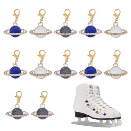 CHGCRAFT Pack of 12 Planet Roller Skate Shoe Charm Clips Skate Shoe Laces Planet Accessories Skate Shoelaces Alloy Planet Charms for Jewellery Making with Alloy Lobster Clasps, Alloy+Enamel
