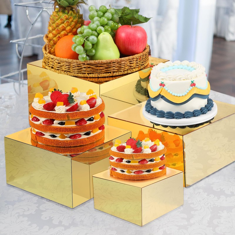 Geelin 8 Pack Acrylic Cube Risers Acrylic Boxes for Food