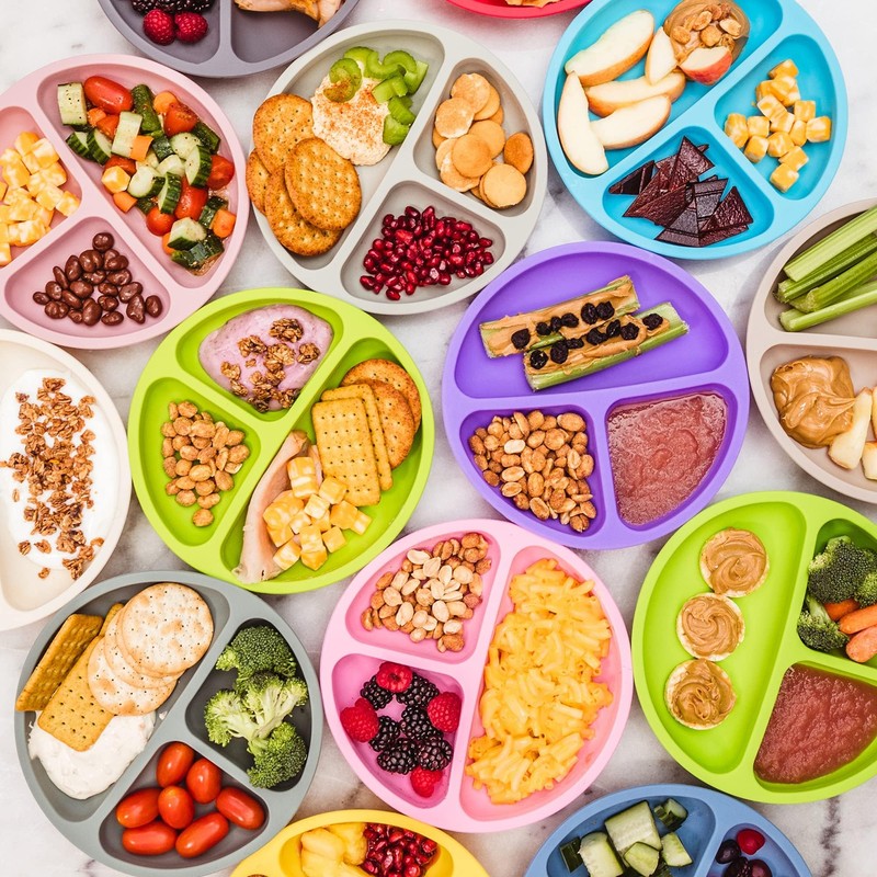 WeeSprout Silicone Plates for Babies & Toddlers (3 Pack) 100%