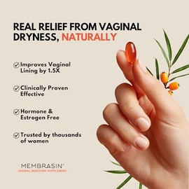 Membrasin Vitality Pearls | 60 píldoras | Hidratación femenina natural para apoyo a la menopausia y comodidad duradera | Suplemento oral diario sin es
