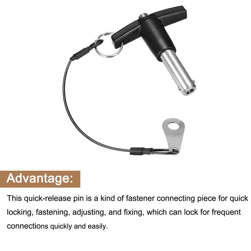TA-VIGOR T Handle Lock Pins, 12mm Dia 30mm Length Stainless