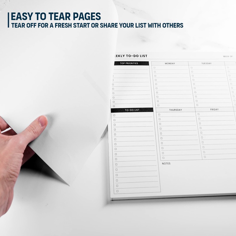 Weekly Planner Pad: To Do List Desk Notepad with Multiple