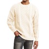 Men's Knit Sweater Crewneck Loose Fit Casual Twist Patterned Textured
