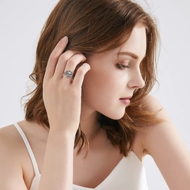 Spoon Rings for Women Sterling Silver Adjustable Open Opal Vintage Thumb Rings for Women(Spoon Ring)