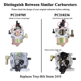 Carburetor for Troy-Bilt Storm 2410 31AM62N2711 24" Snow Thrower Troy-Bilt 2100 Squall 31AS2P5C711 31AM2P5B 21" Walk-Behind Snow Thrower