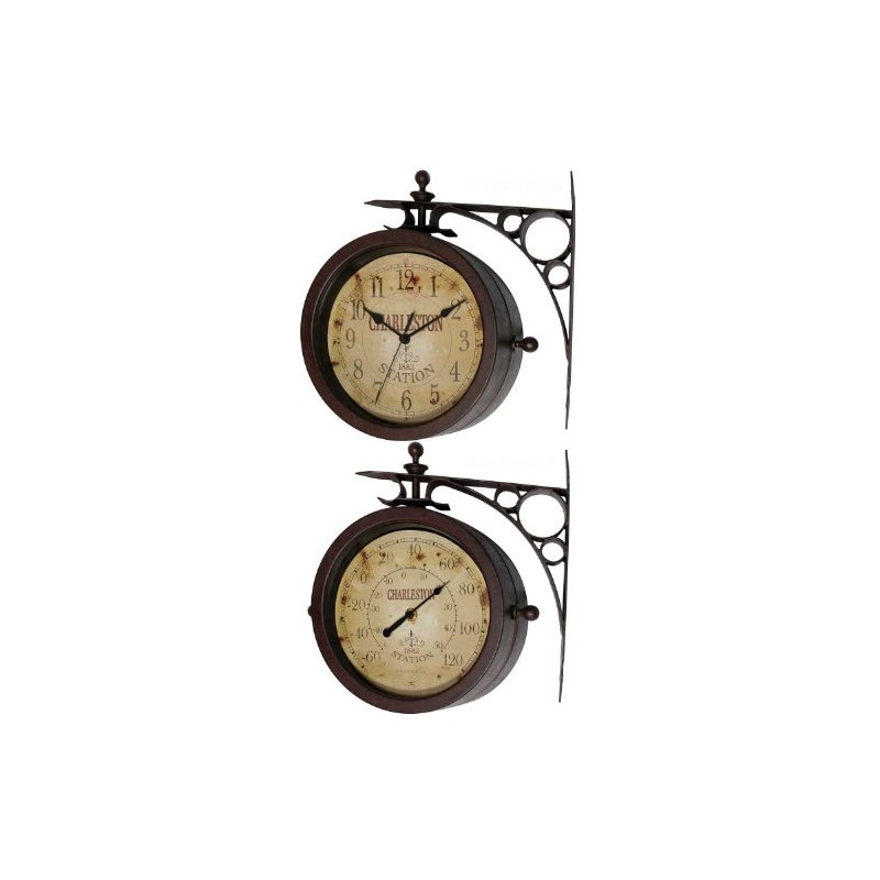 Infinity Indoor/Outdoor 8" The Charleston Double Sided Clock & Thermometer