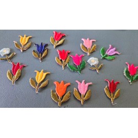 DIY CraftbuddyUS 15pcs(1in x 0.75in) IronOn Fabric Flower Embroidery Patches,DIY