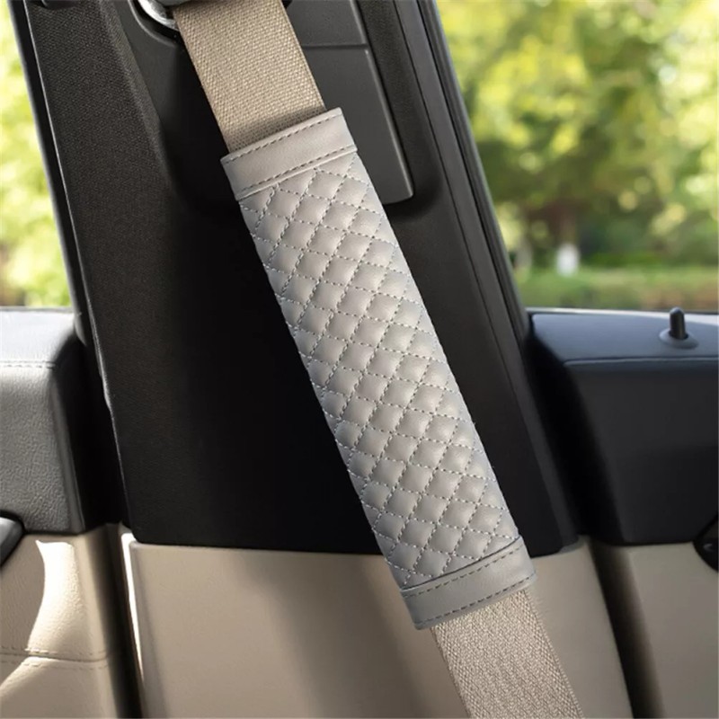 Xukey 2PCS Leather Car Safety Seat Belt Shoulder Strap Pad