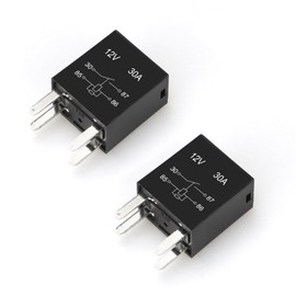 Weasch 2 Pack 4-Pin High Power Relay, DC 12V 30A, Compatible 301-1A-C-R1-U03 12088567 15328866 8866 8567 13500114 GM Equipment Black Multi-Purpose Relay Fuel Pump Relays (2, 4-Pin)