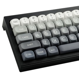 PBT Keycaps 147 Keys Double Shot MOA Profile Keycaps White-Grey Gradient Dye Sublimation Keycaps Custom Keycaps for Cherry MX Switches ISO/ANSI UK Layout Mechanical Keyboards