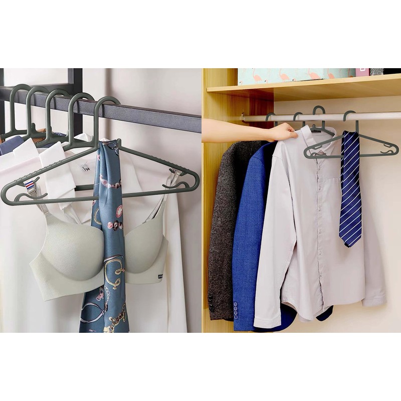 Byomostor Plastic Hangers 50 Pack, Light Weight Durable Clothes Hangers