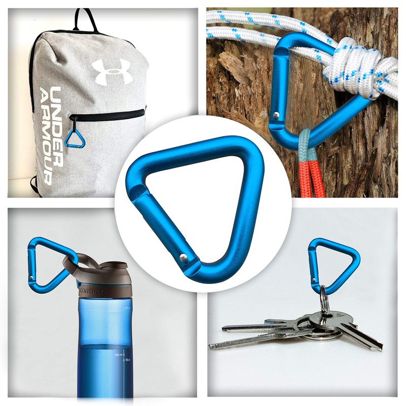 Holesto® Triangular Carabiner Set of 3 - Small Carabiner -