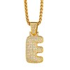 Richsteel Diamond Bubble Letter Necklace E Initial Chain for Men
