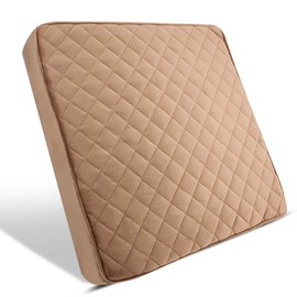 COMFORTANZA Replacement Cover for 18x18x3 Square Thick Non-Slip Chair Seat Cushion - for Kitchen, Dining, Office Chairs and Car Seats - Cover ONLY - Brown