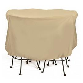 Two Dogs Designs 2D-PF74005 Bistro Set Cover With Level 4 UV Protection, 74-Inch x 44-Inch, Large, Khaki