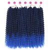 14 Inch Ombre Blue Passion Twist Hair, Water Wave Crochet