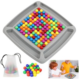 Pack of 125 Intellectual Chessboard, Double Duel, Rainbow Ball Chessboard, Tabletop Family Gaming Party for Adults and Children, Comes with a Storage Bag