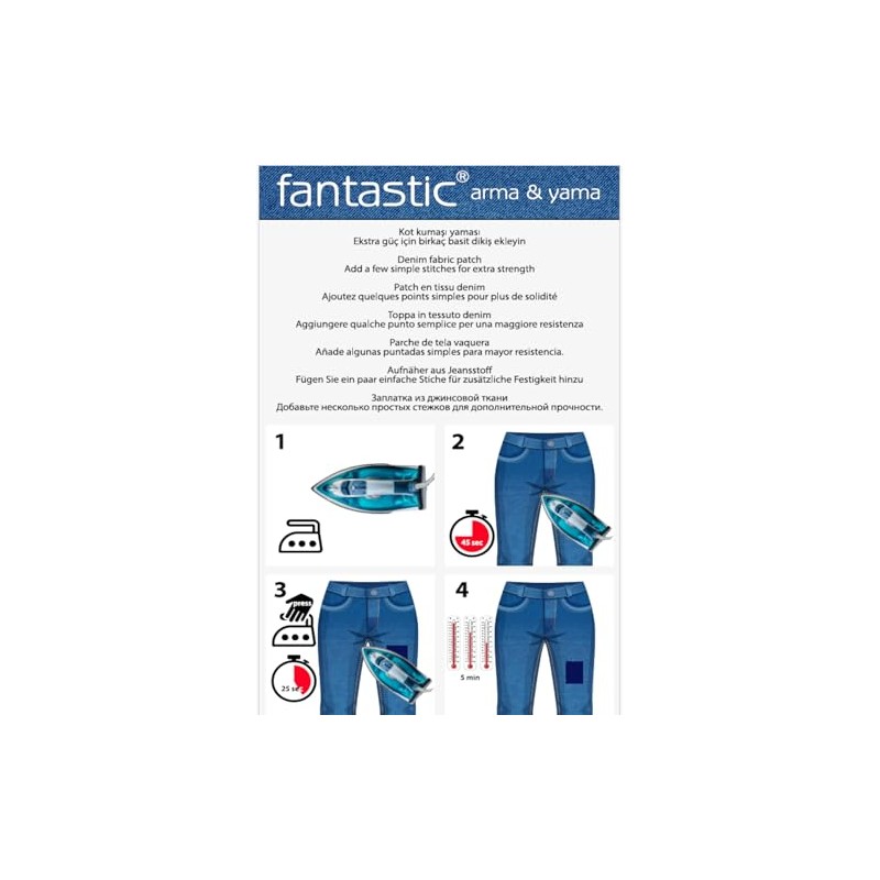 2-Pack Iron-On Denim Patches for Jeans Oval Knee and Elbow