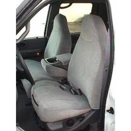 Durafit Seat Covers, Made to fit F150 Regular and XCab High Back 40/60 Split Bench Seat Covers in Tan Leatherette with Molded Headrests and Console with Opening 12 in. Lid