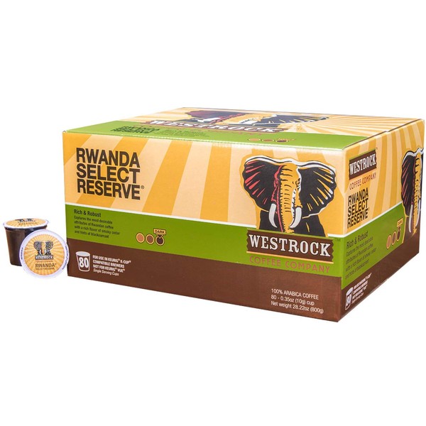 Westrock Coffee Company, Rwanda Select Reserve, Single Serve Coffee Cup, Dark Roasted, 80 Count