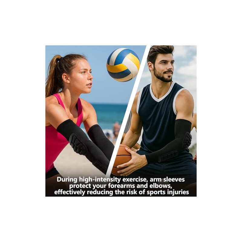 Pack of 2 Elbow Support Forearm Sleeves with Padding Elbow