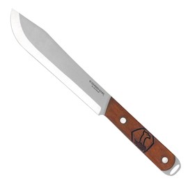 Condor Tool & Knife Butcher Knife - 1075 High Carbon Steel - Walnut Riveted Handle - Full Tang Construction with Blasted Satin Finish - 7 in Blade - 5.3oz (2mm Thick)