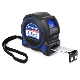 WORKPRO Convex Measuring Measuring Tape Measure 2.2 ft (5.5 m) x Width 1.1 inches (5.5 m) x Width 27 mm 0 Point Correction & Nails with Magnets, Nylon Coated Tape, JIS1 Class, Construction Sites,