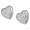 LaTisoro 925 Solid Sterling Silver Small Heart Cubic Zirconia Stud