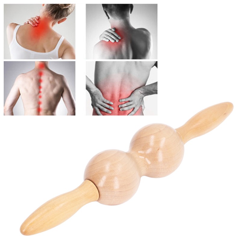 Wooden Meridian Massager Roll Stick Back Waist Neck Shoulder Spine
