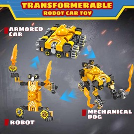 Transformable Fidget Spinner Toys for Kids, 4 PCS Robot Car Toy Sensory Airplane Travel Road Trip Quiet Classroom Party Favors Gifts for Teen Boys Autism ADHD Autistic Stress Anxiety Relief for Adults