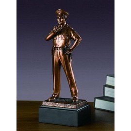 Bronze Plated Police Officer Statue Cop Trooper