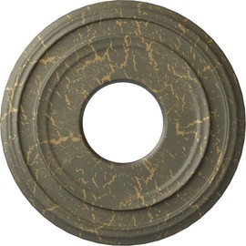 12 3/8"OD x 4"ID x 1 1/8"P Classic Ceiling Medallion (Fits Canopies up to 7 1/4"), Hand-Painted Witch Hazel Crackle