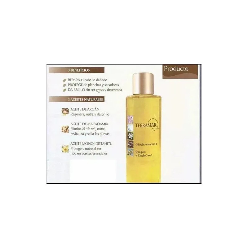 Aceite 100% Original Oleo Para Cabello 3 En 1 Terramar